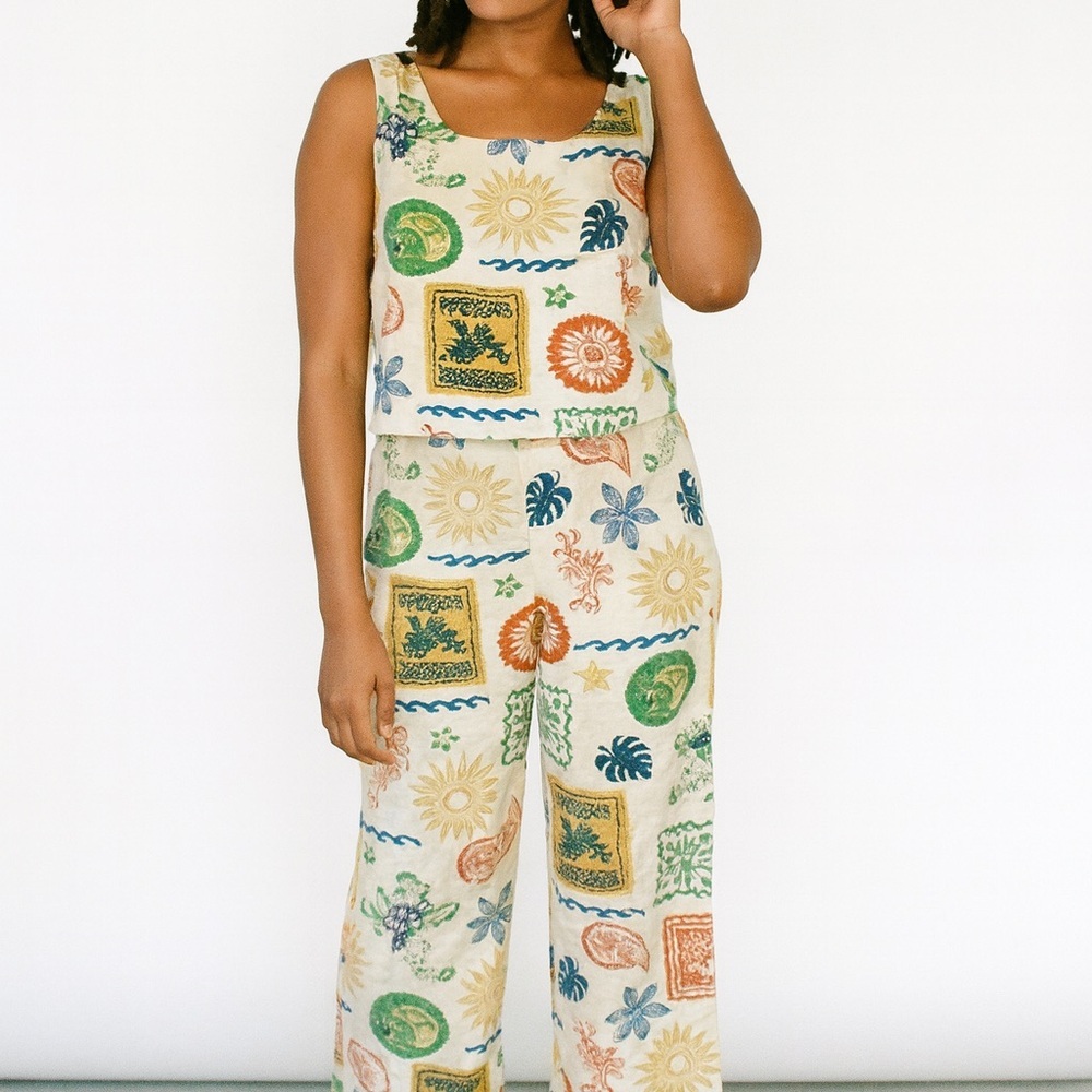 Rachel Zoe Multicolor Patterned Top and Pants Set - Picture 9 of 10